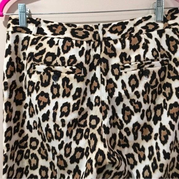 Banana Republic avery trouser ankle pants animal print leopard brown size 2 new - Picture 6 of 10